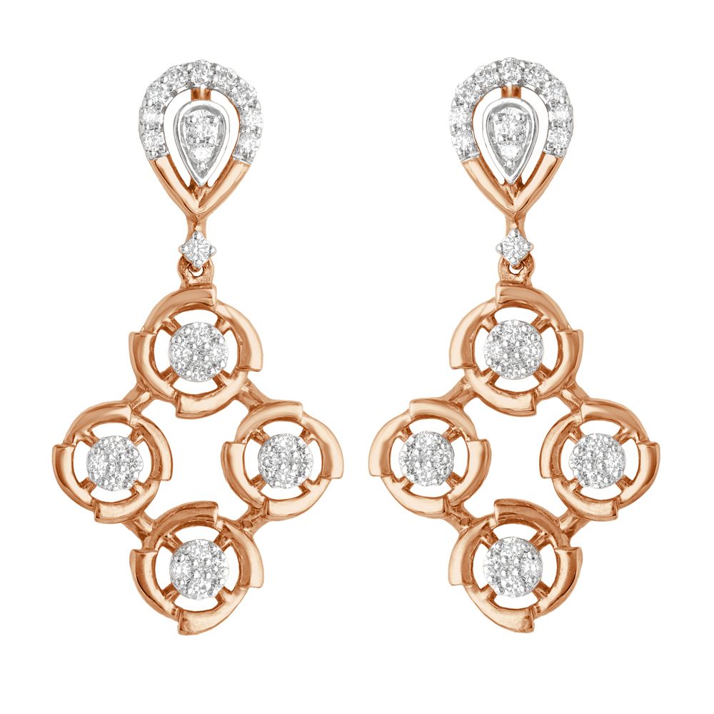 Aesthetic Yellow Gold Earrings-Earrings-OSE22014-D400R0C
