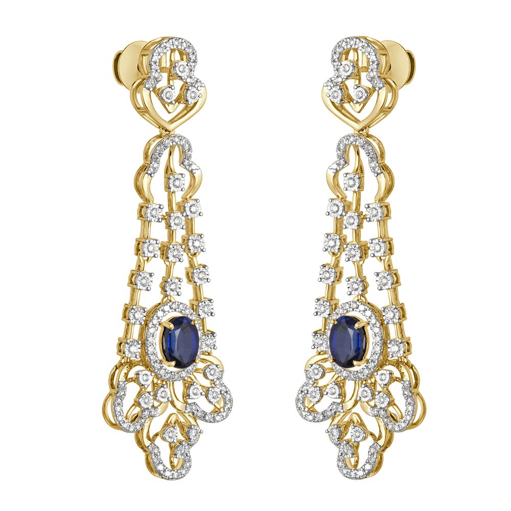 Unique 14Kt Yellow Gold Earrings and Necklace Set-All Jewellery-ONS22058-D411R0C