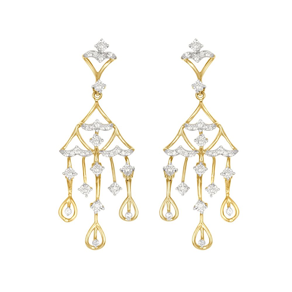 Unique Diamond Interspersed Danglers-All Jewellery-OSE22086-D400X0C