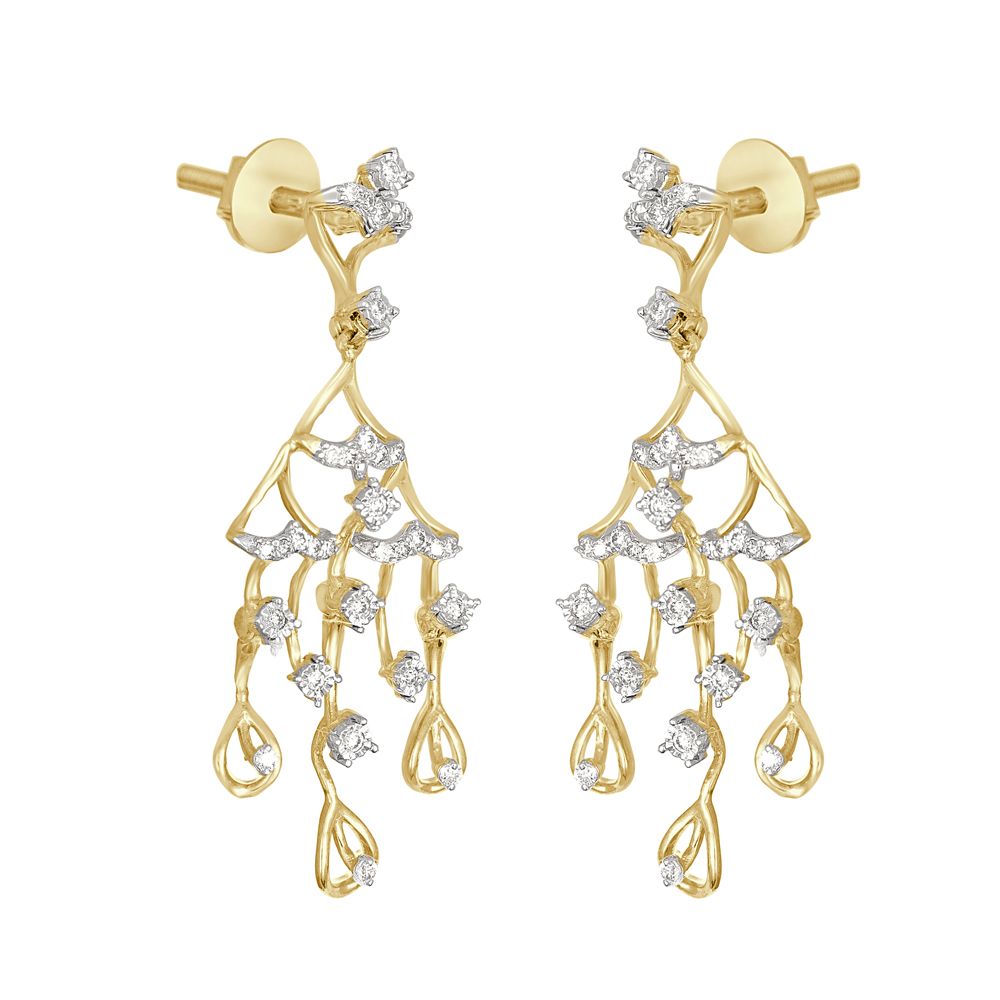 Unique Diamond Interspersed Danglers-All Jewellery-OSE22086-D400X0C