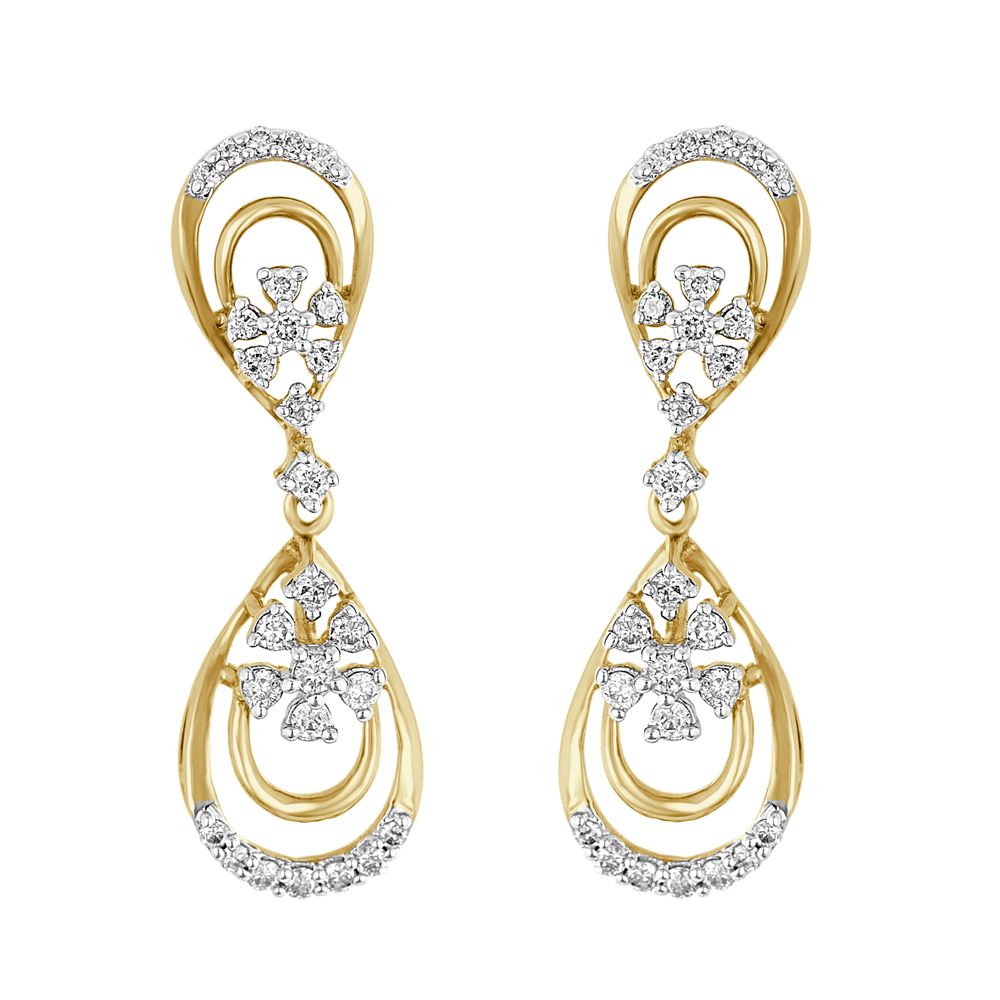 Teardrop Design 14Kt Rose Gold Jewellery Set-Diamond-ONS22118-D400X0C