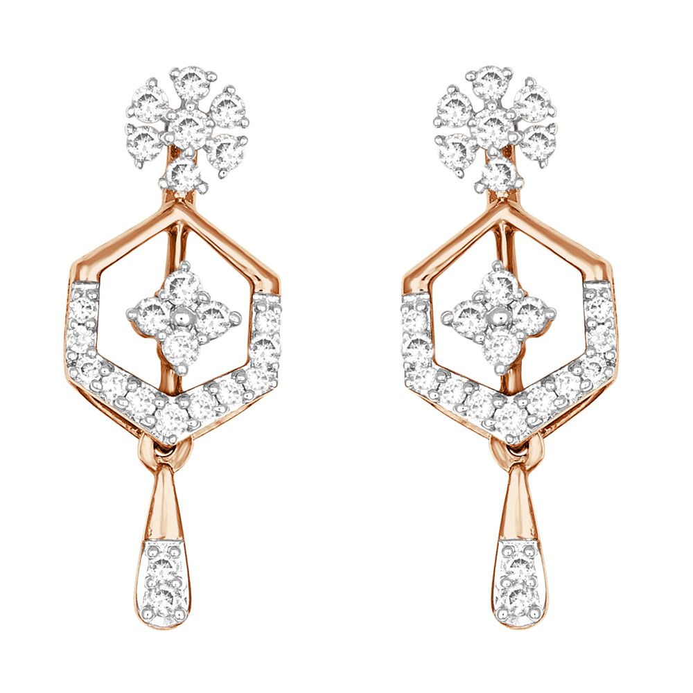 Subtle Gold Diamond Earrings-All Jewellery-OSE22134-D400X0C
