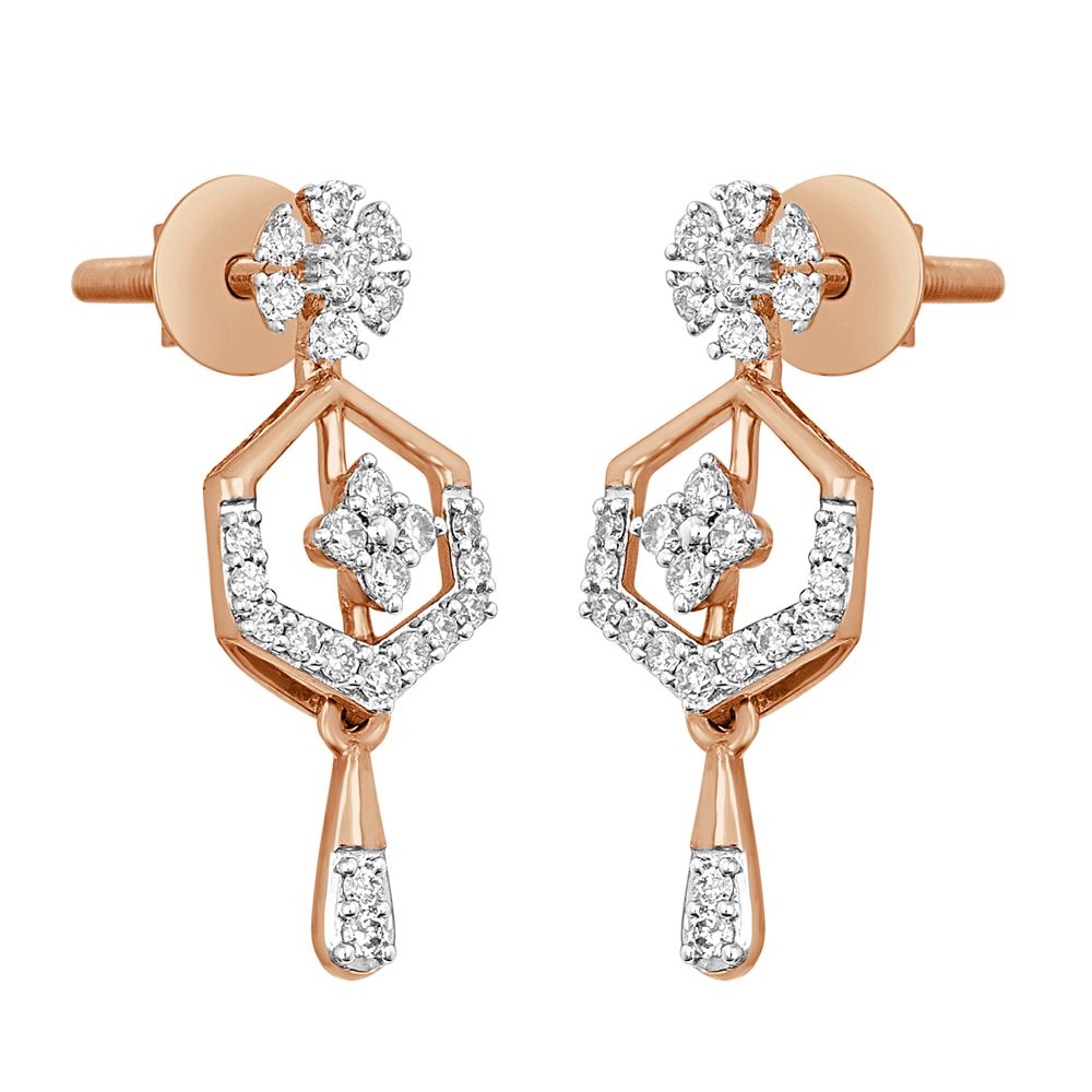 Subtle Gold Diamond Earrings-All Jewellery-OSE22134-D400X0C