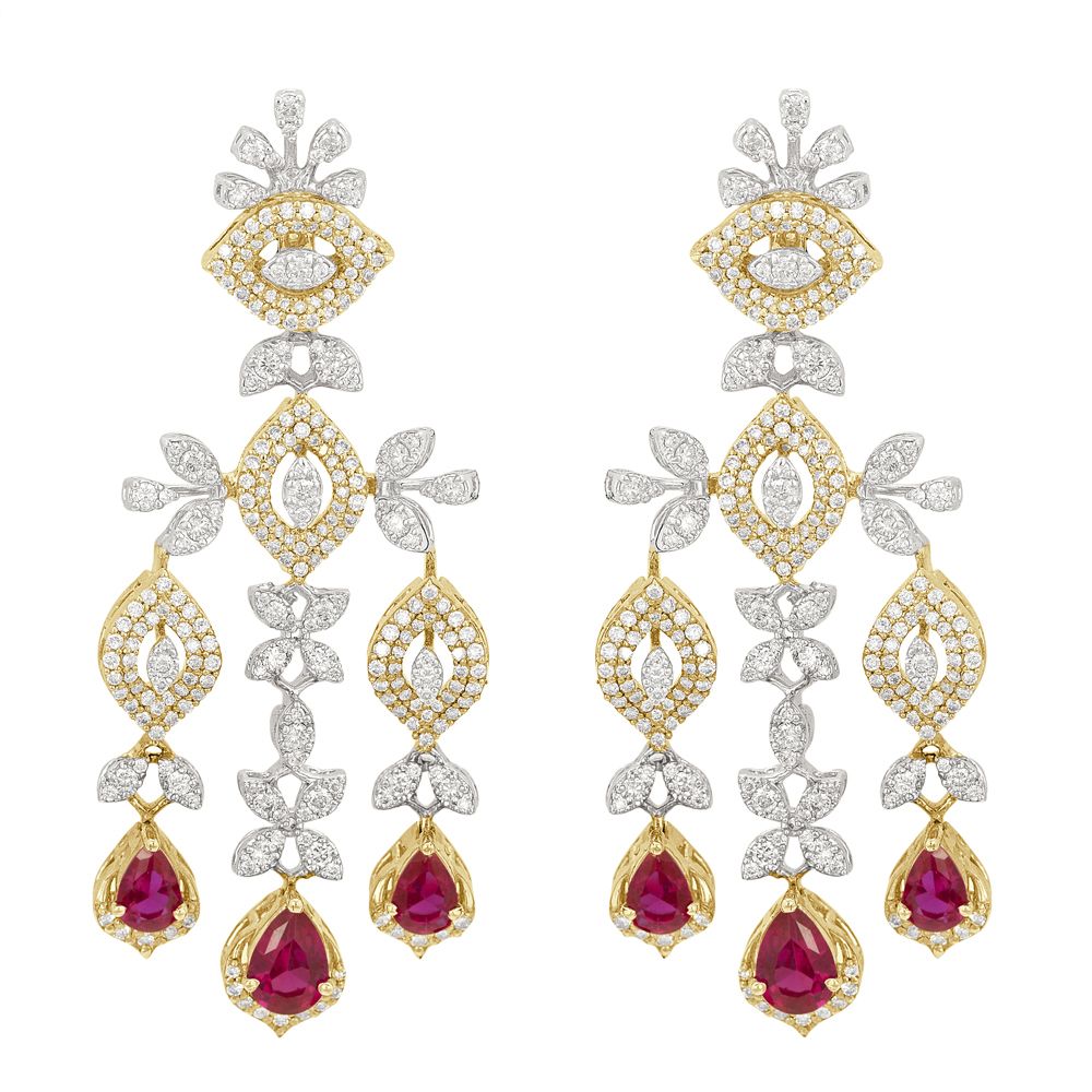 Versatile Pink Gemstones and Diamond Dewdrop Jewellery Set-All Jewellery-ONS22155-D410X0C