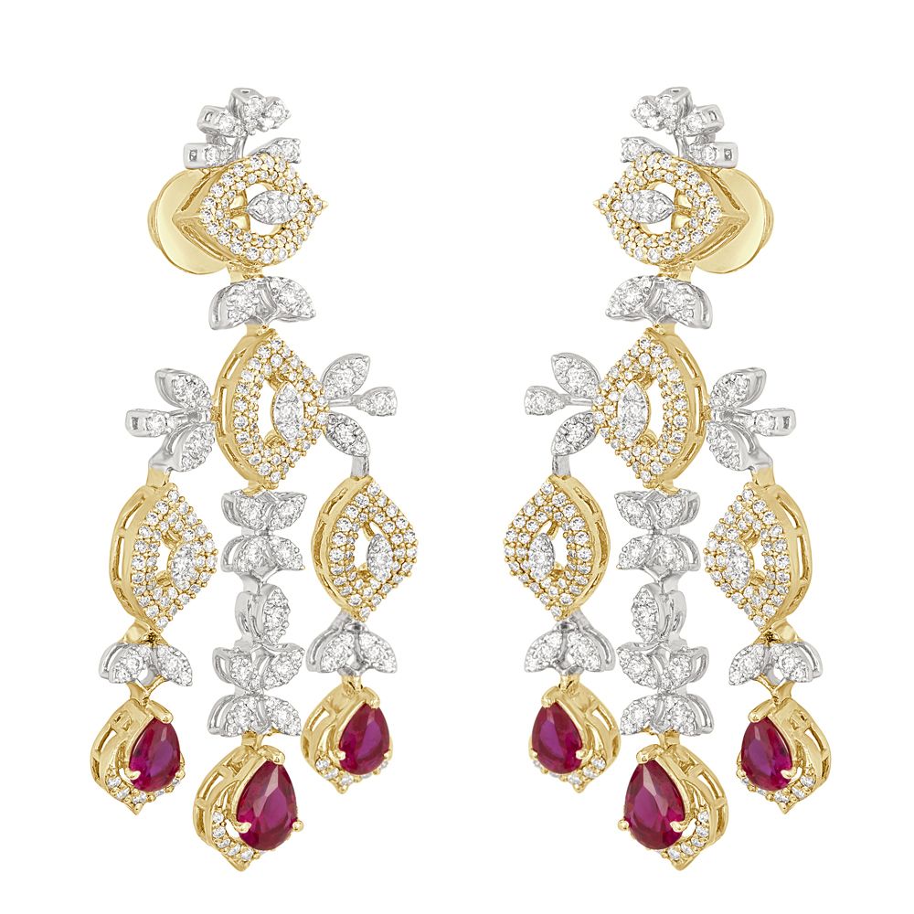 Versatile Pink Gemstones and Diamond Dewdrop Jewellery Set-All Jewellery-ONS22155-D410X0C