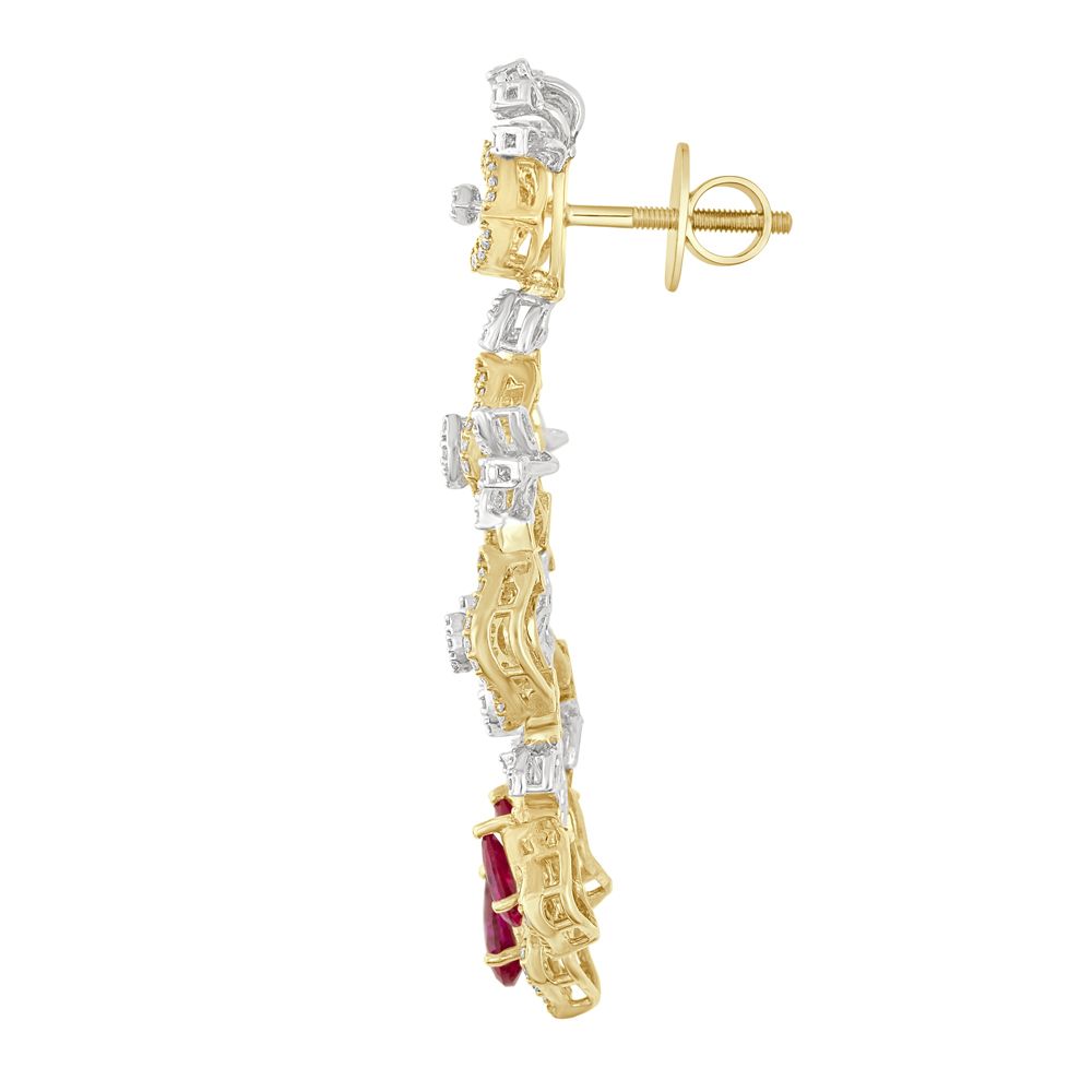 Versatile Pink Gemstones and Diamond Dewdrop Earrings-All Jewellery-OSE22155-D410X0C