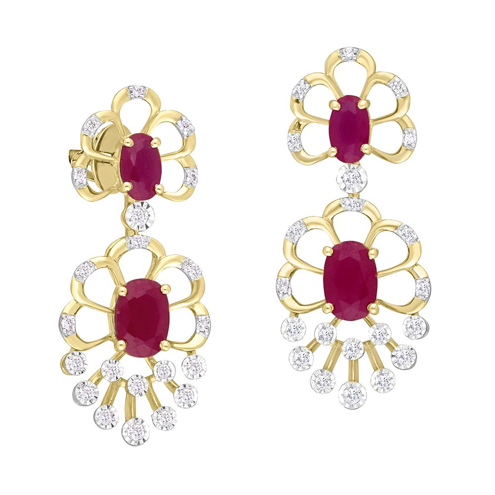 Gorgeous Diamond Earrings in Yellow Gold-All Jewellery-OSE22166-D910R0C