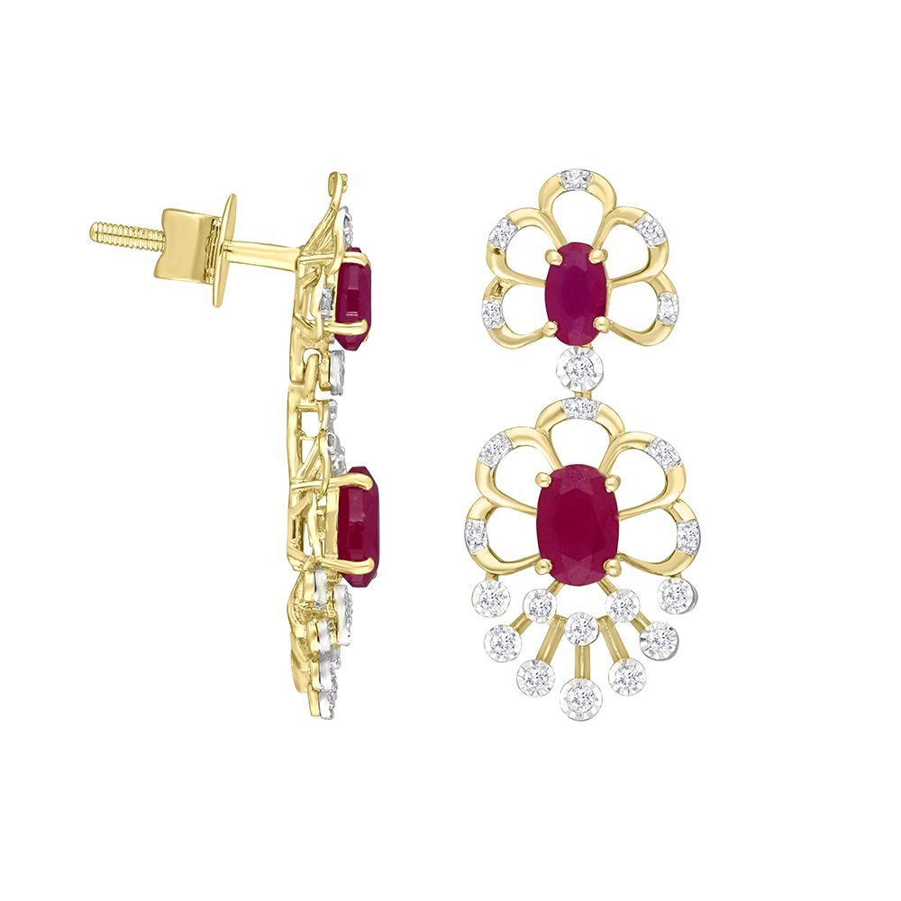 Gorgeous Diamond Earrings in Yellow Gold-All Jewellery-OSE22166-D910R0C