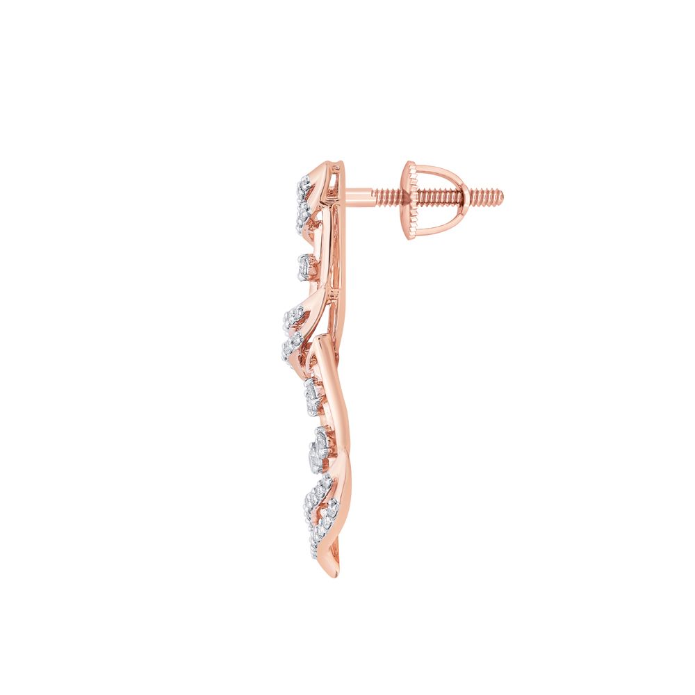 14KT Rose Gold Earrings With Diamonds-All Jewellery-OSE22168-D900X0C