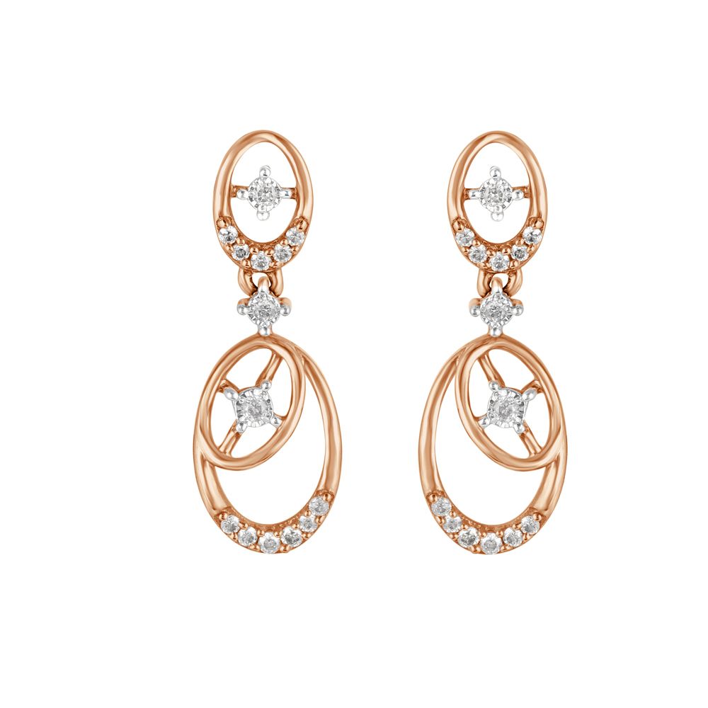 Uniquely Designed 14Kt Rose Gold Necklace and Earring Set-All Jewellery-ONS22176-D400X0C