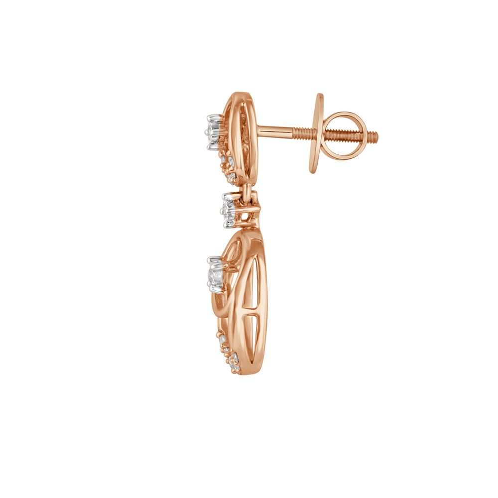 Uniquely Designed 14Kt Rose Gold Necklace and Earring Set-All Jewellery-ONS22176-D400X0C
