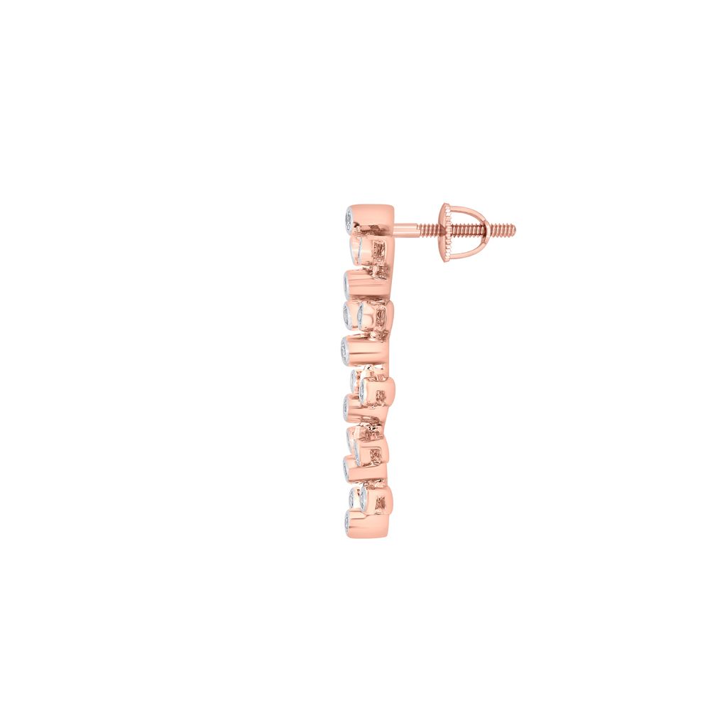 Leaf Design Diamond Earrings-All Jewellery-OSE22178-D900X0C