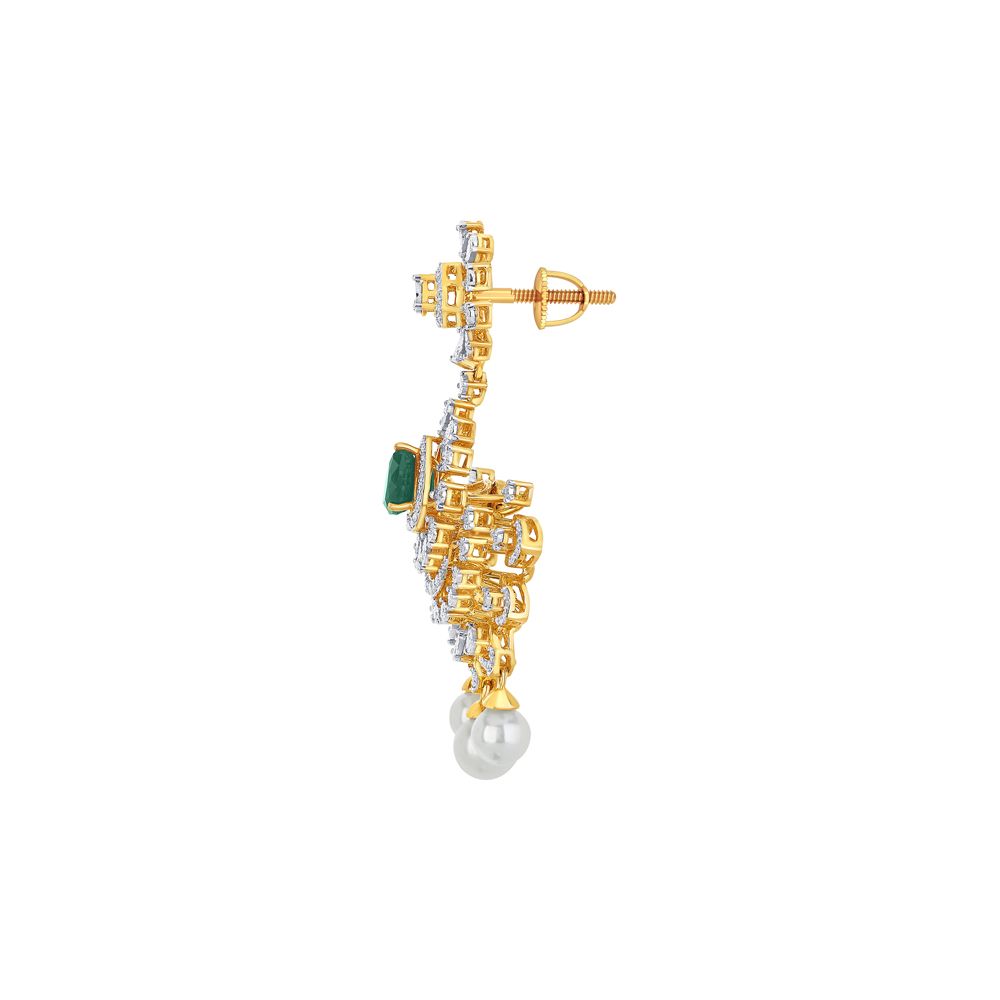Glamorous Diamond Earrings and Necklace Set-All Jewellery-ONS22192-D309R0B