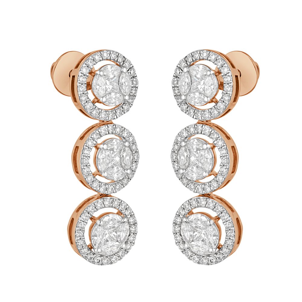 14KT Rose Gold Necklace and Earrings Set-All Jewellery-ONS22215-D300X0C