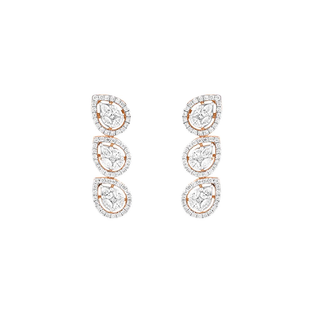 Designer Rose Gold Earrings and Necklace Set-All Jewellery-ONS22216-D300X0C