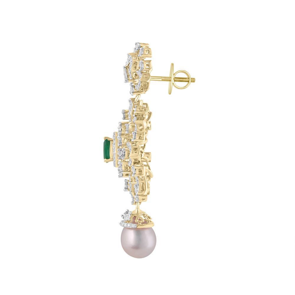 18KT Yellow Gold Dazzling Earrings and Necklace Set-All Jewellery-ONS23017-D309R0B