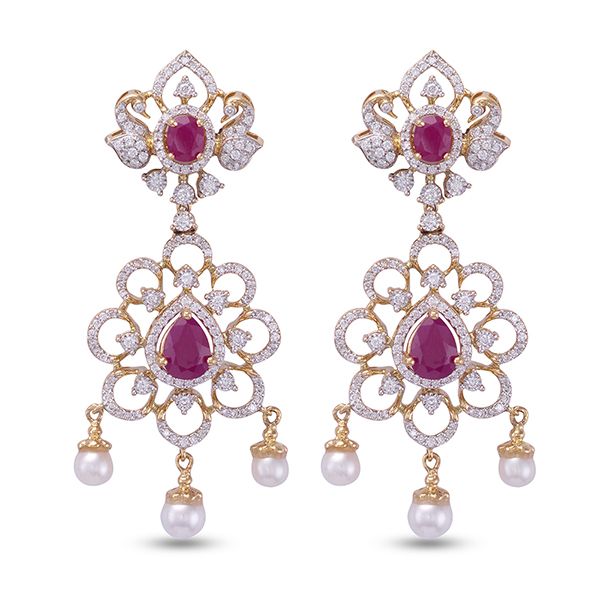 Scintillating Earrings 18KT Yellow Gold-All Jewellery-OSE23018-D309R0B