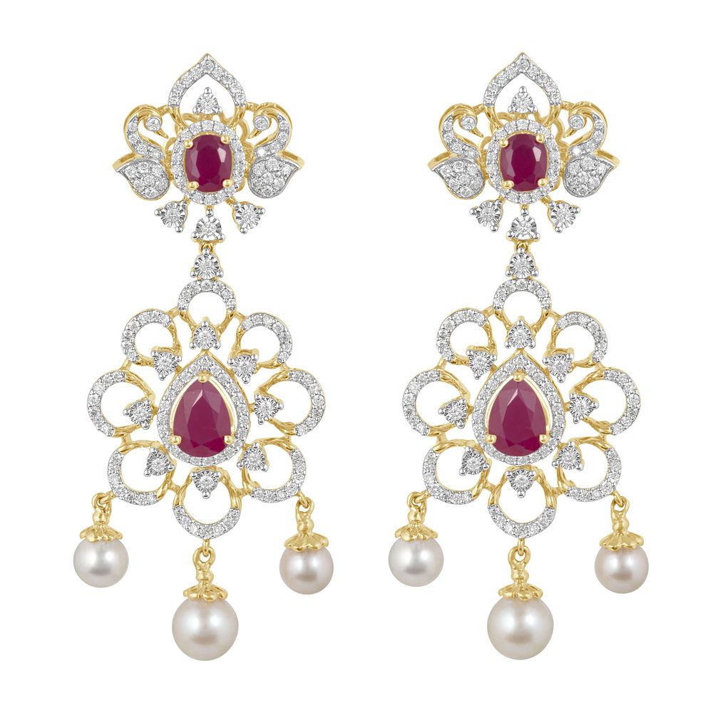 Scintillating Jewellery Set in 18KT Yellow Gold-All Jewellery-ONS23018-D309R0B