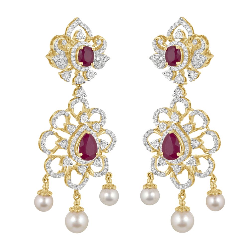 Scintillating Jewellery Set in 18KT Yellow Gold-All Jewellery-ONS23018-D309R0B