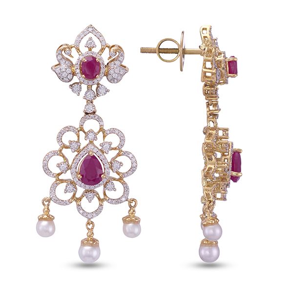 Scintillating Earrings 18KT Yellow Gold-All Jewellery-OSE23018-D309R0B