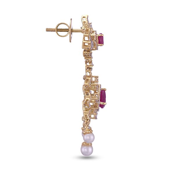 Scintillating Earrings 18KT Yellow Gold-All Jewellery-OSE23018-D309R0B