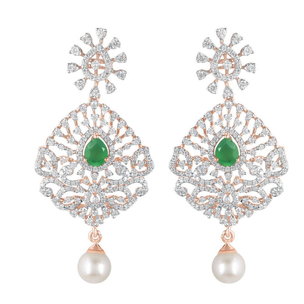 Ethereal Diamond Earrings in 18KT Yellow Gold-All Jewellery-ONS23021-D309R0B