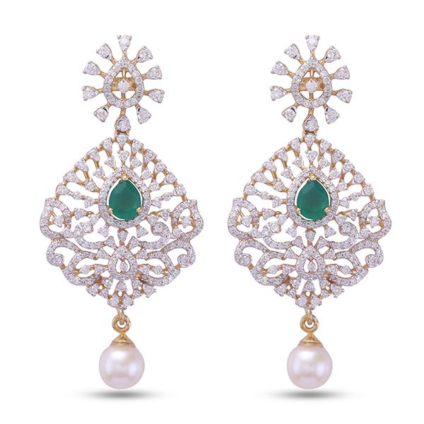 Ethereal Diamond Earrings in Yellow Gold-All Jewellery-OSE23021-D309R0B