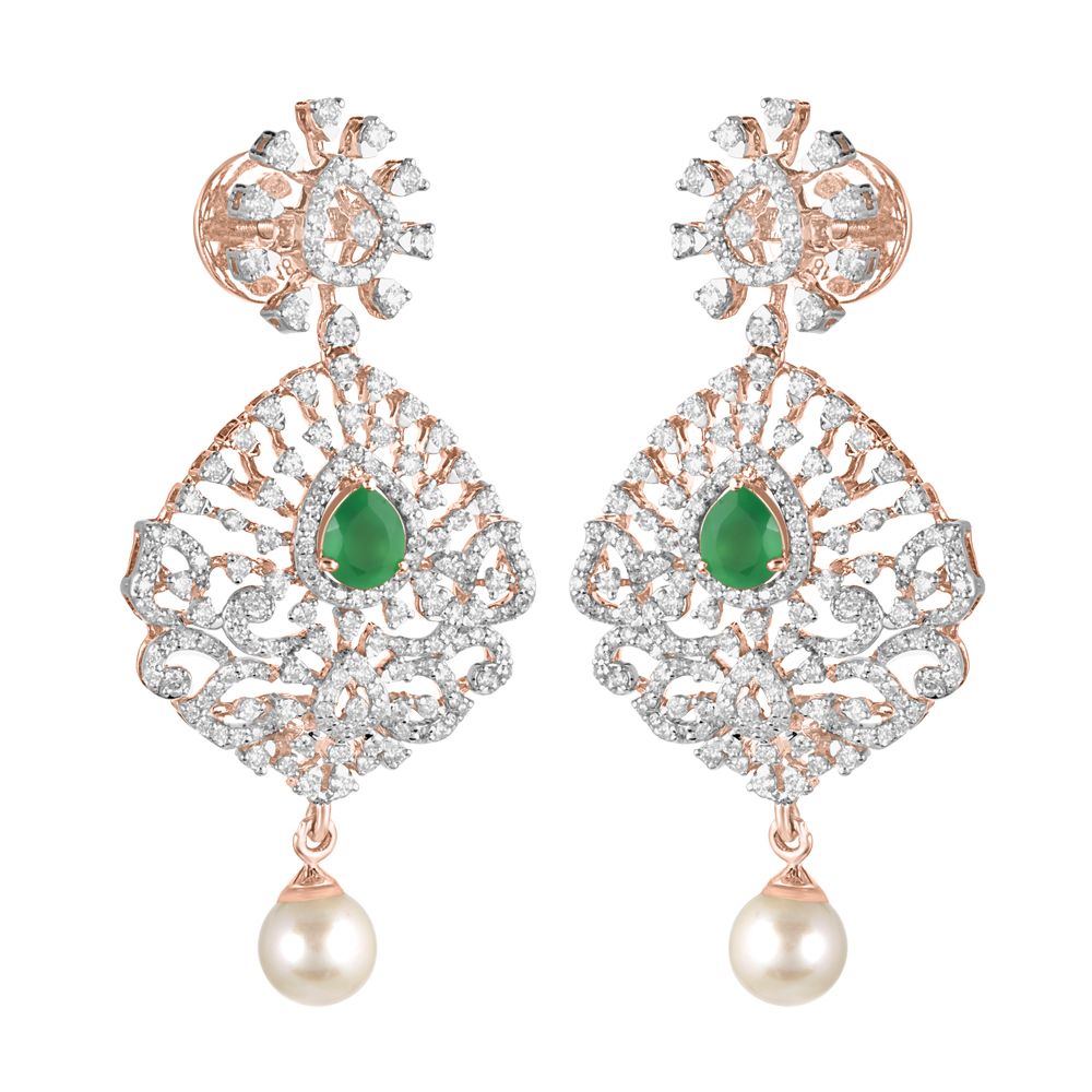 Ethereal Diamond Earrings in 18KT Yellow Gold-All Jewellery-ONS23021-D309R0B