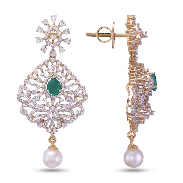 Ethereal Diamond Earrings in Yellow Gold-All Jewellery-OSE23021-D309R0B