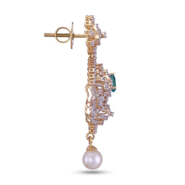 Ethereal Diamond Earrings in Yellow Gold-All Jewellery-OSE23021-D309R0B