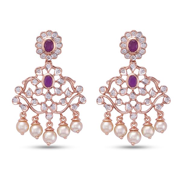 Alluring 18KT Rose Gold Earrings-All Jewellery-OSE23023-D309X0B