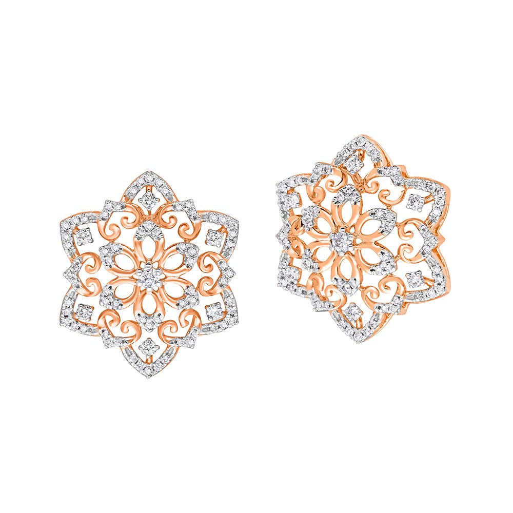 Glamorous Diamond Jewellery Set in 18Kt Rose Gold-All Jewellery-ONS23027-D408X0B