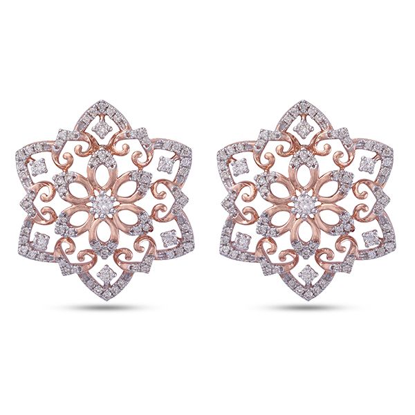 Glamorous Rose Gold Earrings-All Jewellery-OSE23027-D408X0B