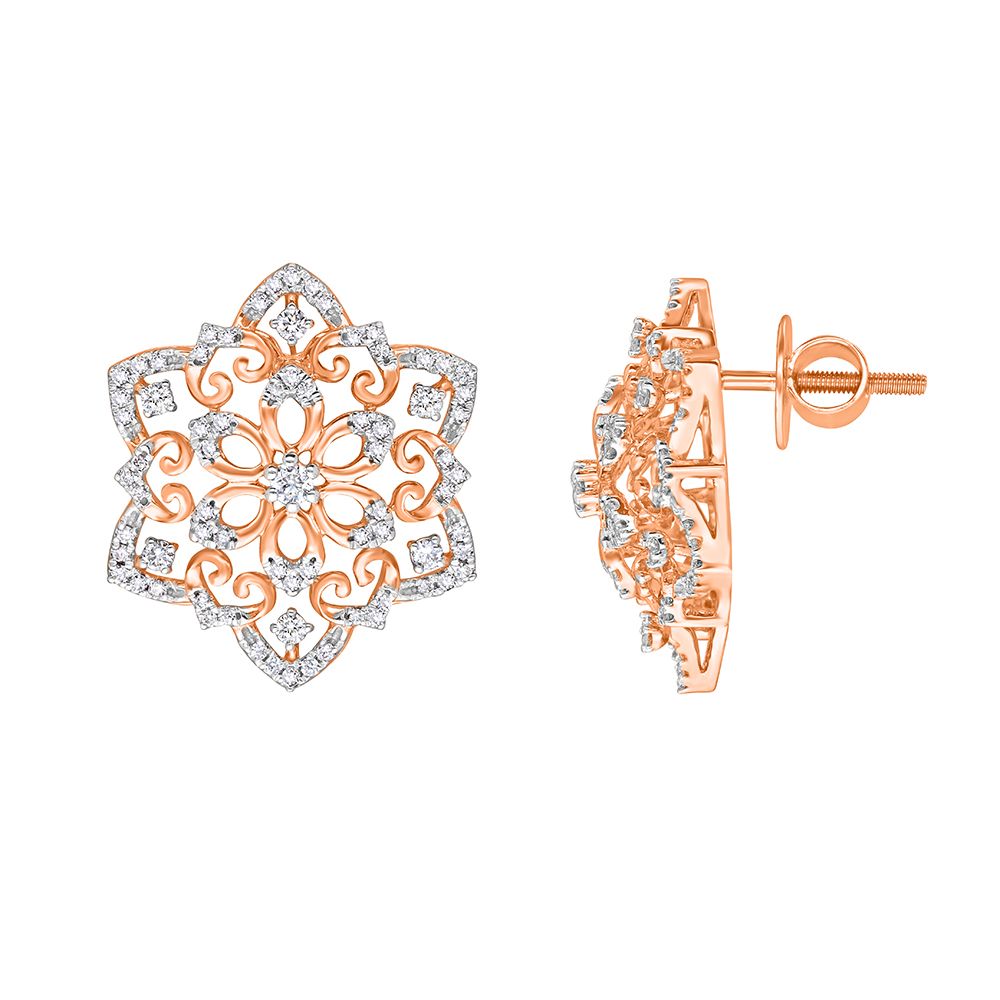 Glamorous Diamond Jewellery Set in 18Kt Rose Gold-All Jewellery-ONS23027-D408X0B