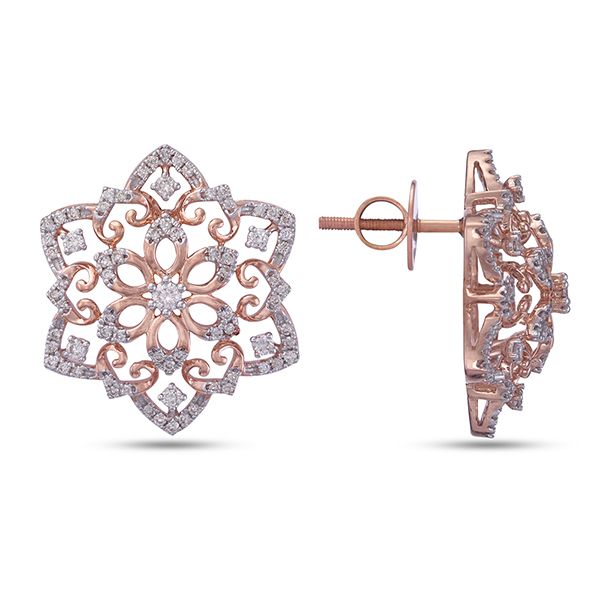 Glamorous Rose Gold Earrings-All Jewellery-OSE23027-D408X0B