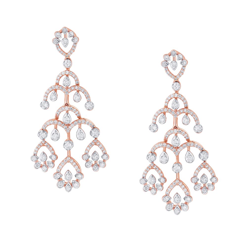 Dazzling Earrings With Diamonds-All Jewellery-OSE23037-D300X0B