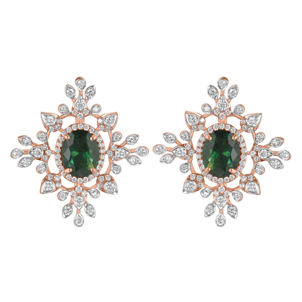 Perfect Diamond Studded Earrings-Earrings-OSE23038-D311X0B