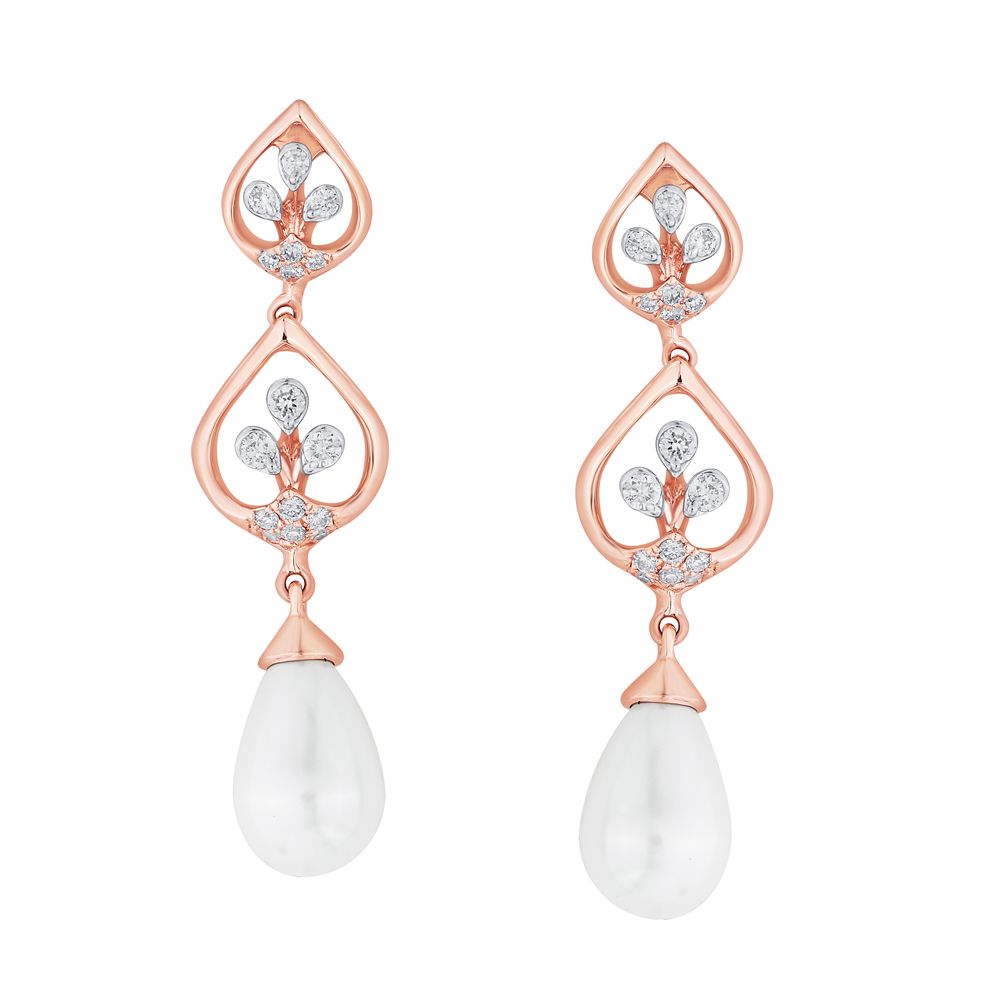 Pretty Earrings With Diamonds-All Jewellery-OSE23041-D400X0B