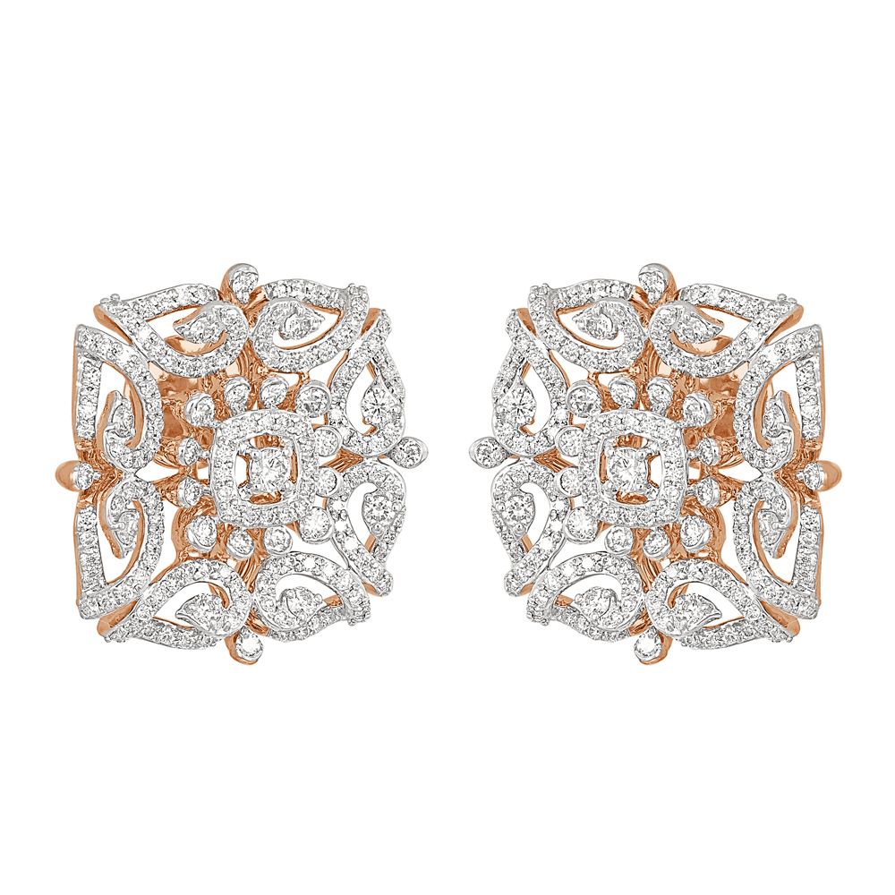 Floral Wrapped Diamond Necklace and Earrings Set-All Jewellery-ONS23045-D300X3B