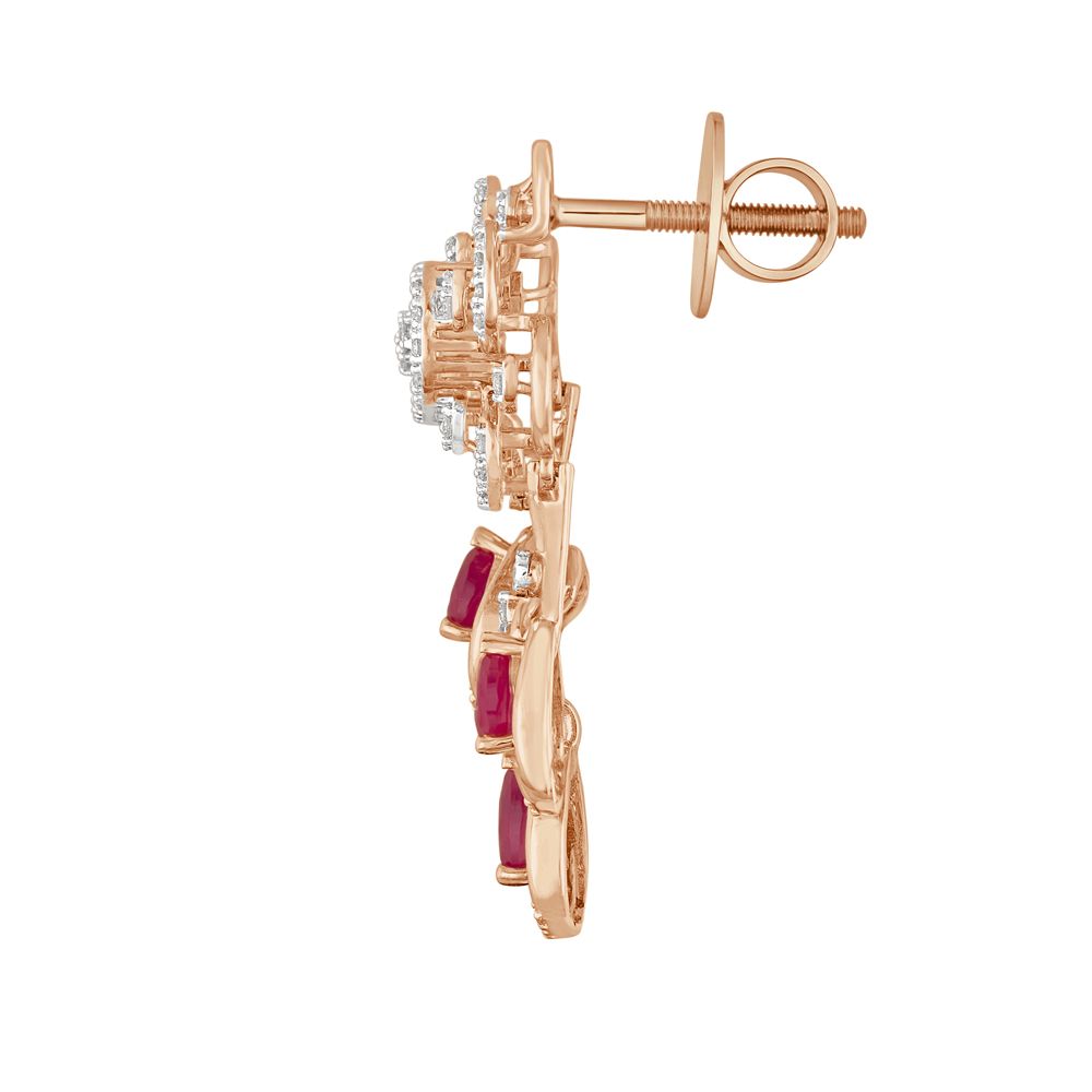 Dewdrop Red Gemstone Earrings-All Jewellery-OSE23047-D410X0B