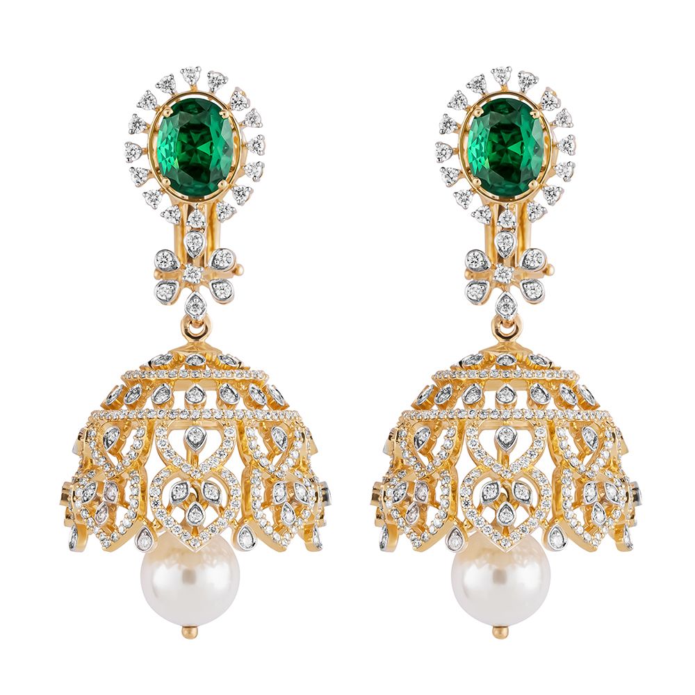 Stunning Green Gemstones and Diamond Jewellery Set-All Jewellery-ONS23A02-D309R0B