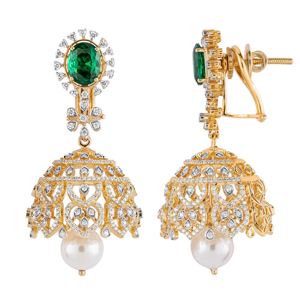 Stunning Green Gemstones and Diamond Jewellery Set-All Jewellery-ONS23A02-D309R0B