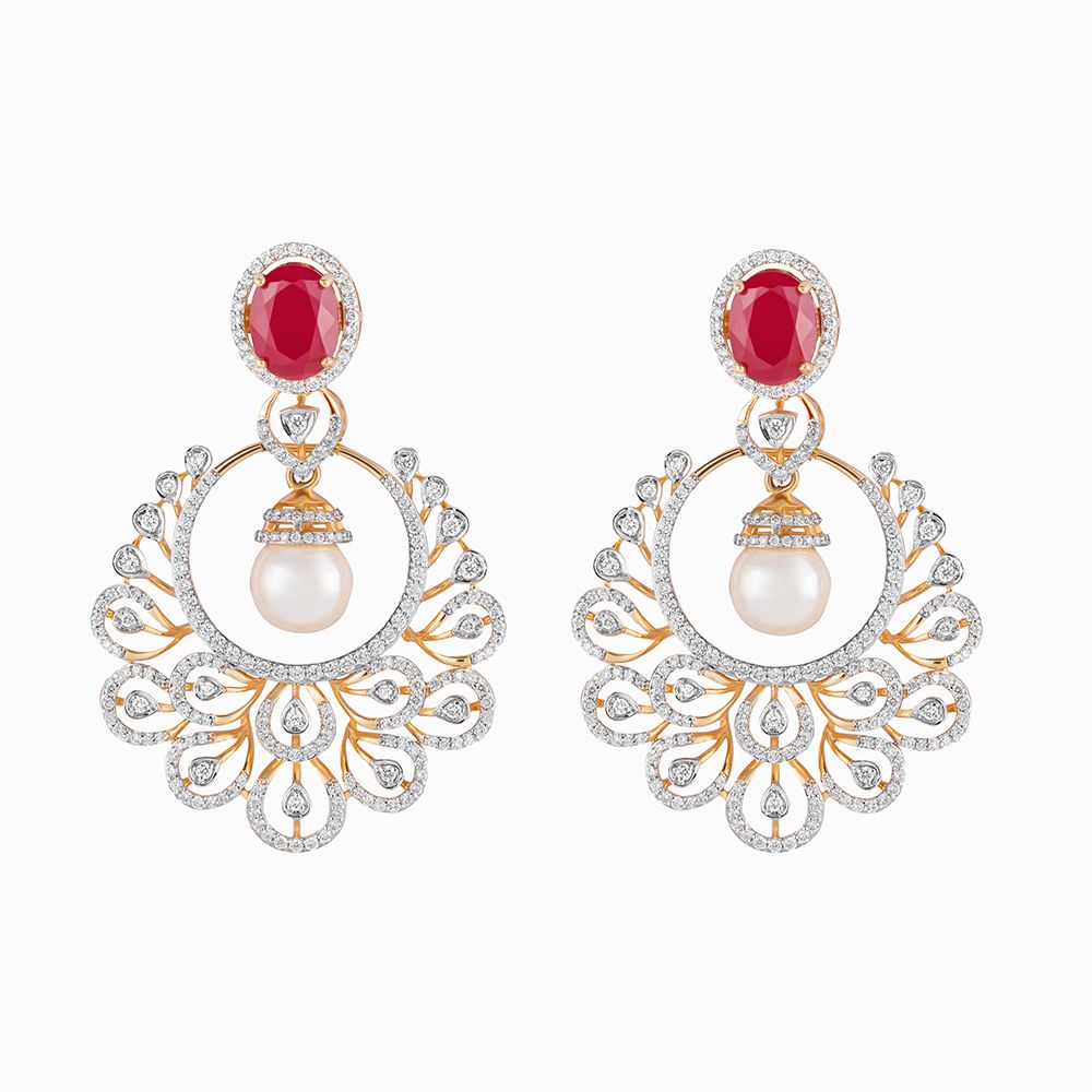 Bejewelled Paisley Motif Diamond Haram Necklace Set -Necklace Sets-ONS23A04-D309R0B