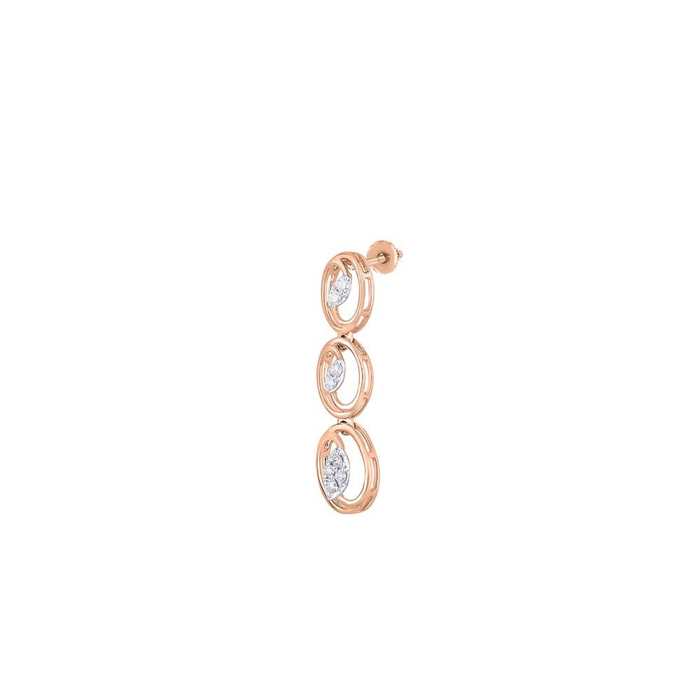 Classic Rose Gold Diamond Necklace and Earrings Set-Necklace Sets-ONS23A19-D400X0B