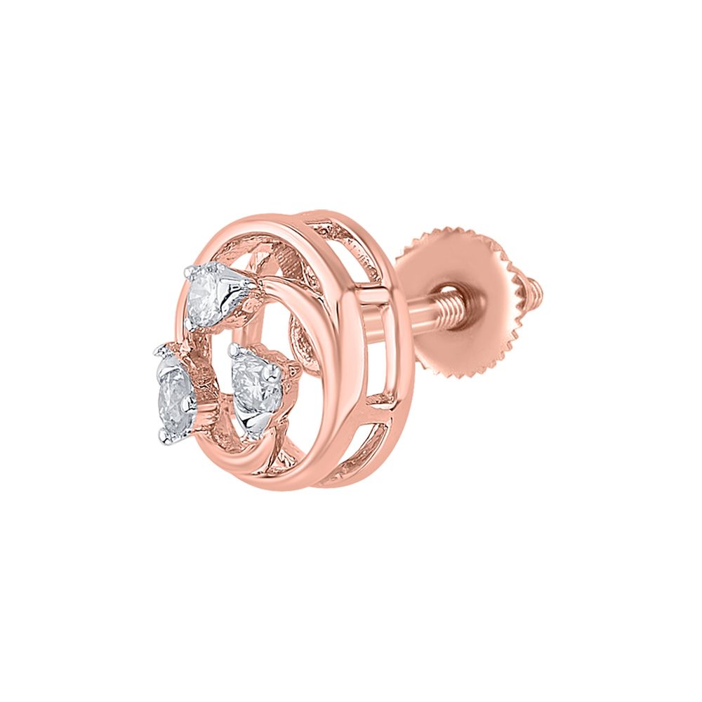 Delicate Diamond and Rose Gold Studs-Earrings-OSE23A22-D400X0B