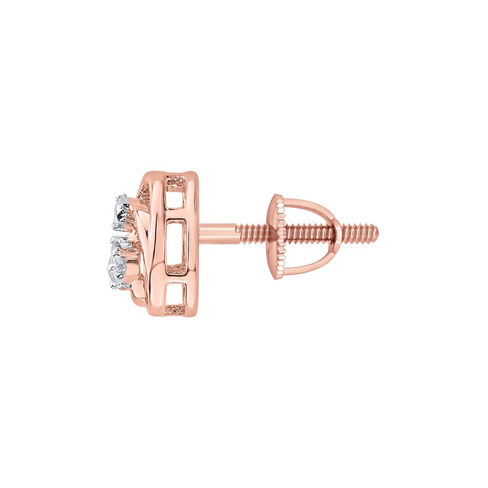 Delicate Diamond and Rose Gold Studs-Earrings-OSE23A22-D400X0B