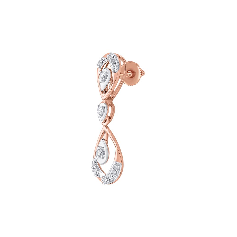 Gleaming Drop Design Diamond Earrings-Earrings-OSE23A26-D400X0B