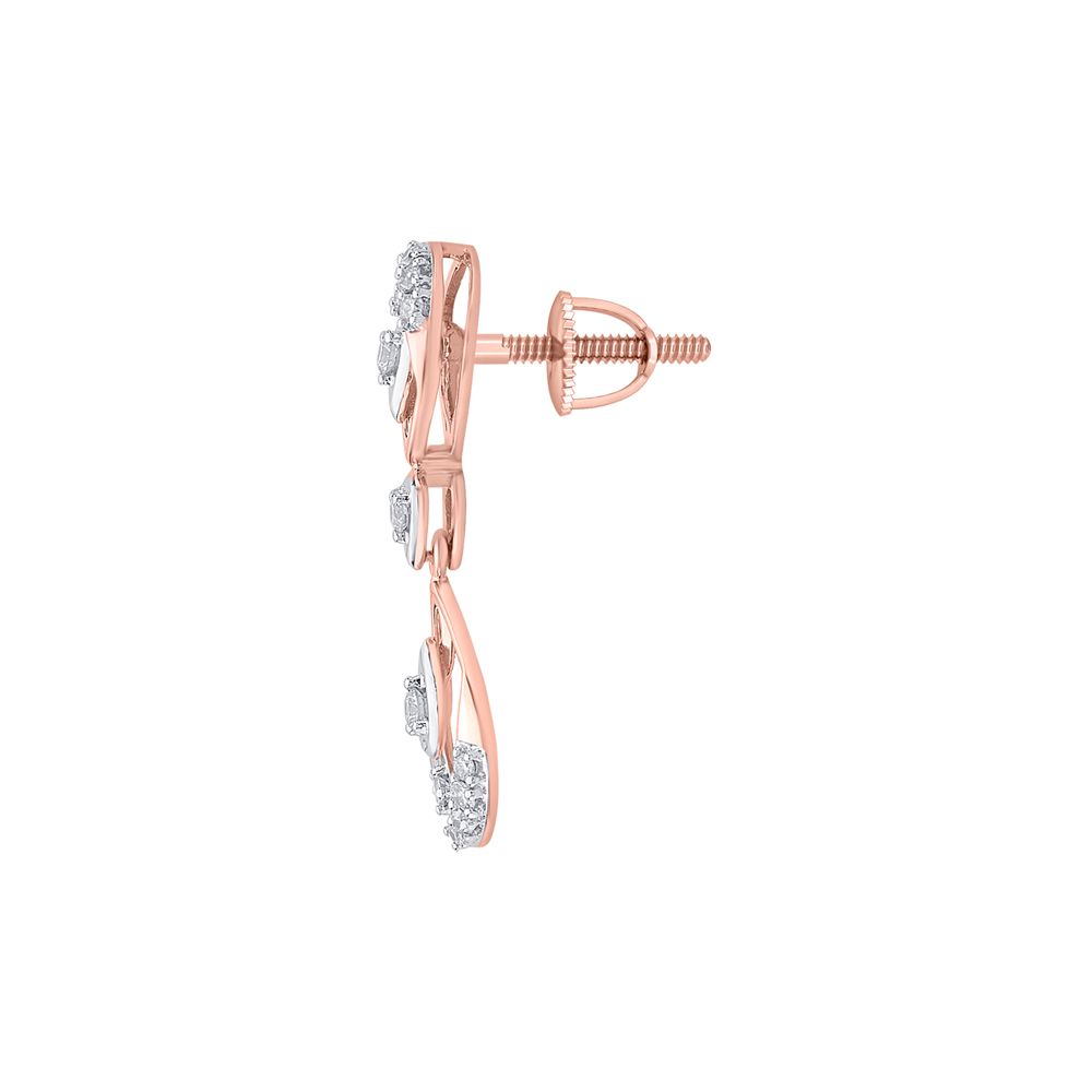 Gleaming Drop Design Diamond Earrings-Earrings-OSE23A26-D400X0B