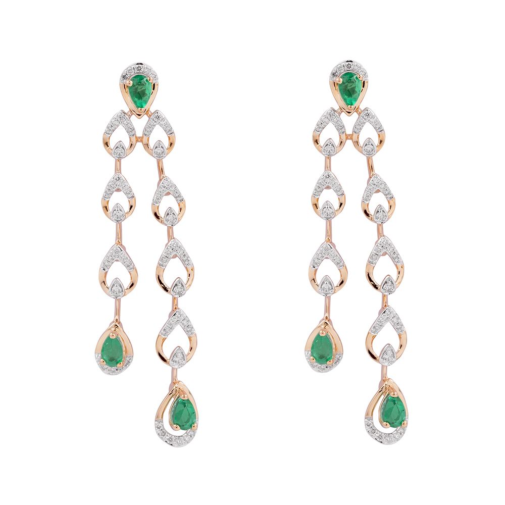 Nature Inspired 18Kt Green Colorstone Earrings-Earrings-OSE23A31-D423X0B