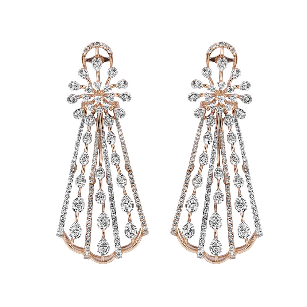 Classy Diamond and Rose Gold Jewellery Set-Necklace Sets-ONS23A35-D400X0B